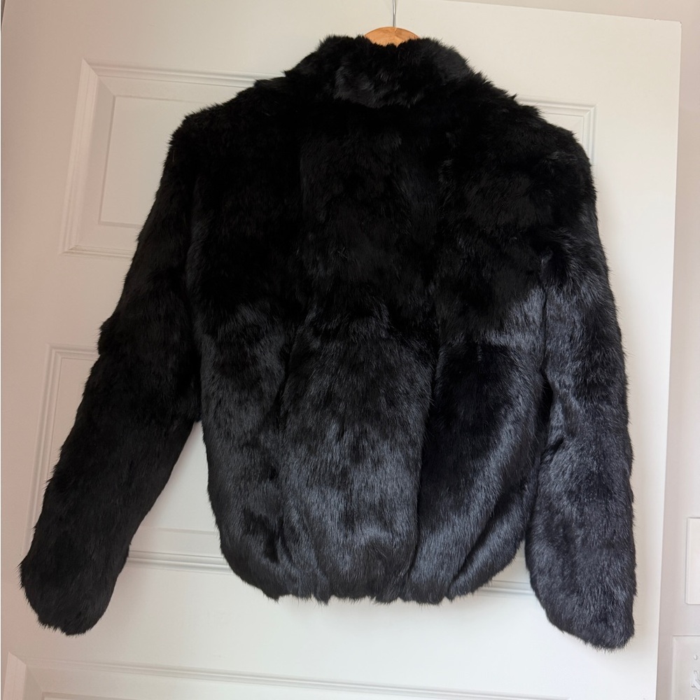100% Rabbit Fur Zip-Up Jacket - Picture 4 of 8